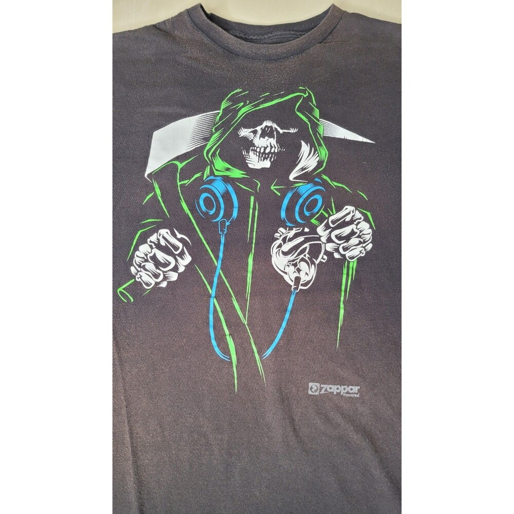 Grim Reaper Skeleton Fantasy Horror Gothic Zappar Size Large Cotton T Shirt - Picture 4 of 13
